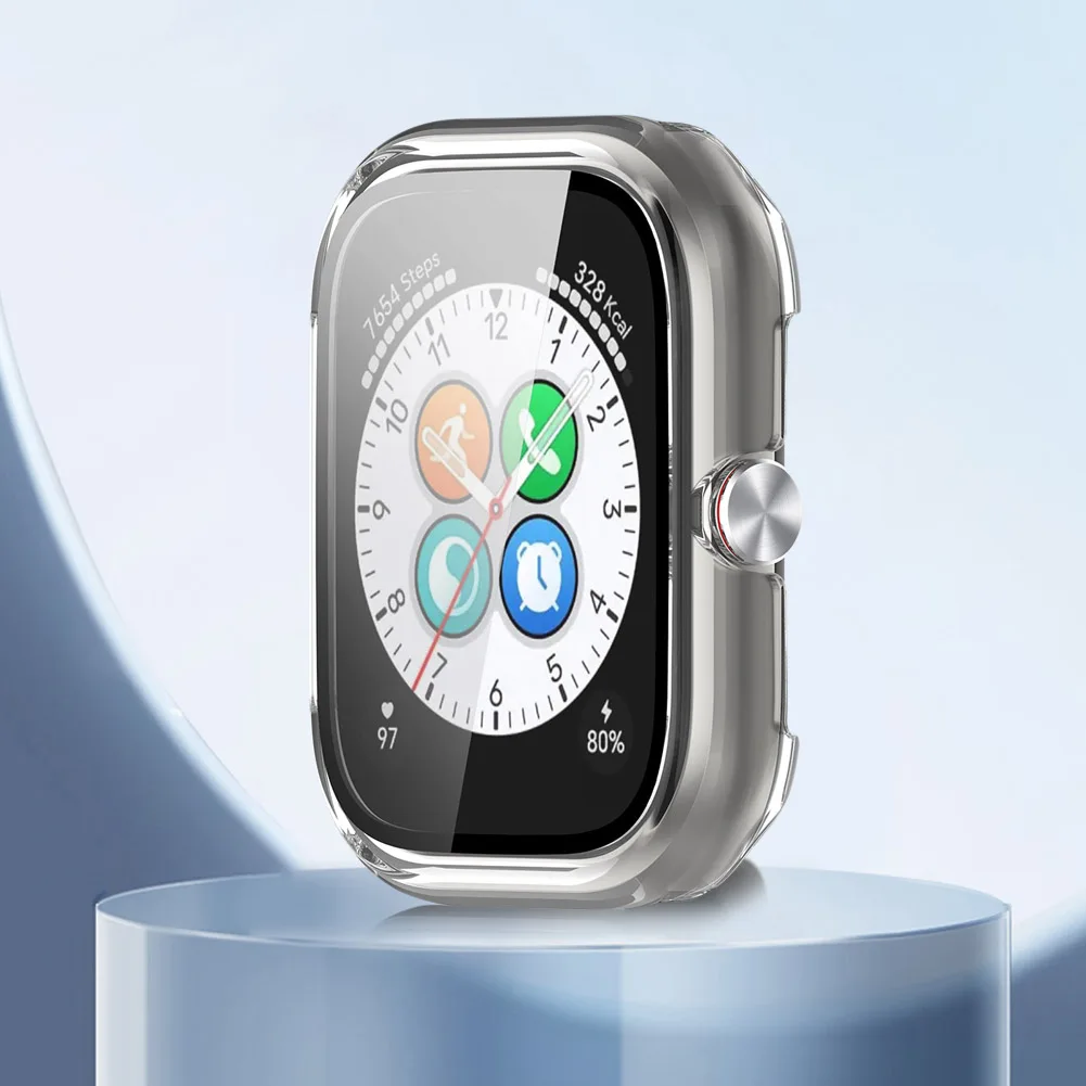 PC Watch Case with Tempered Glass Screen Protector Anti-Fall Watch Screen Protector Dustproof for Honor Choice Haylou Watch