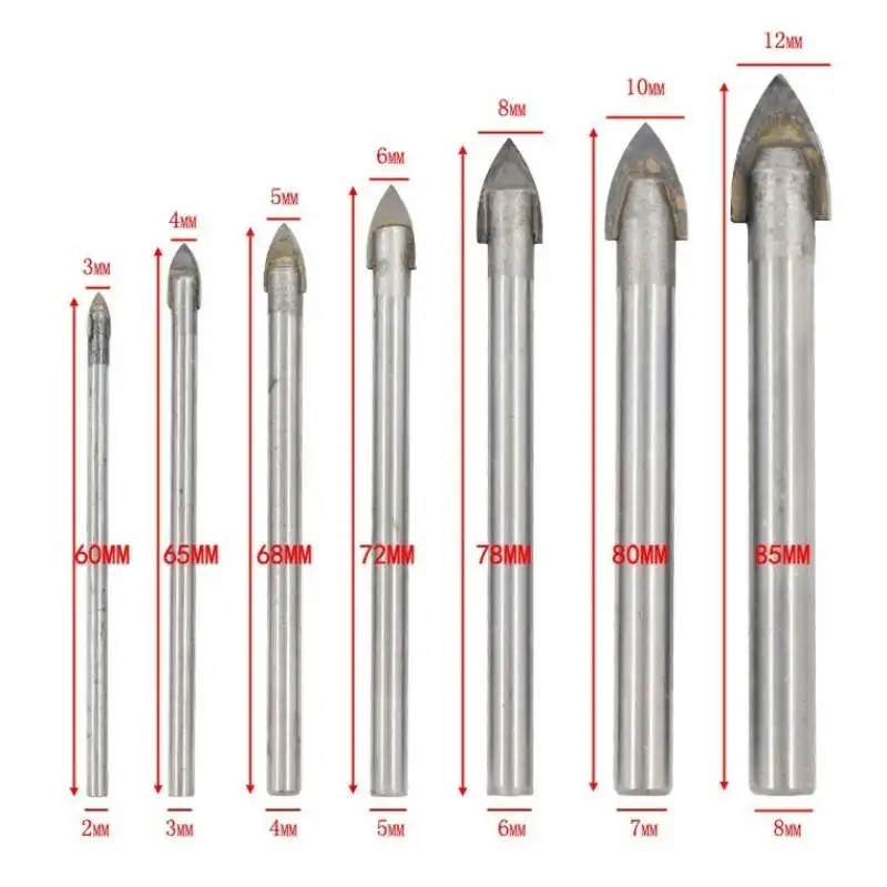

4/6/7pcs Glass Marble Porcelain Spear Head Ceramic Tile Drill Bits Set Spade Drill Bit Set for Ceramic Wall Concrete Hole Opener
