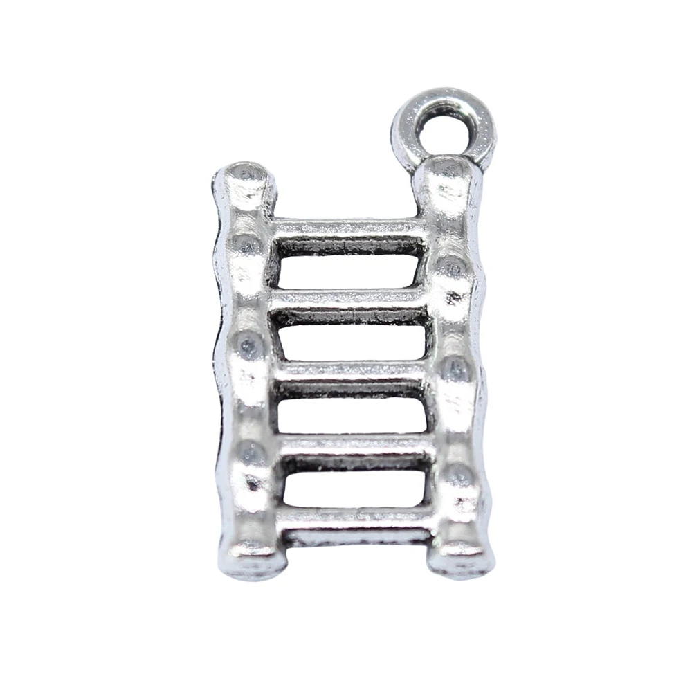 WYSIWYG-15x8mm 골동품 실버 컬러 사다리 매력, 보석 만들기용, 40 개