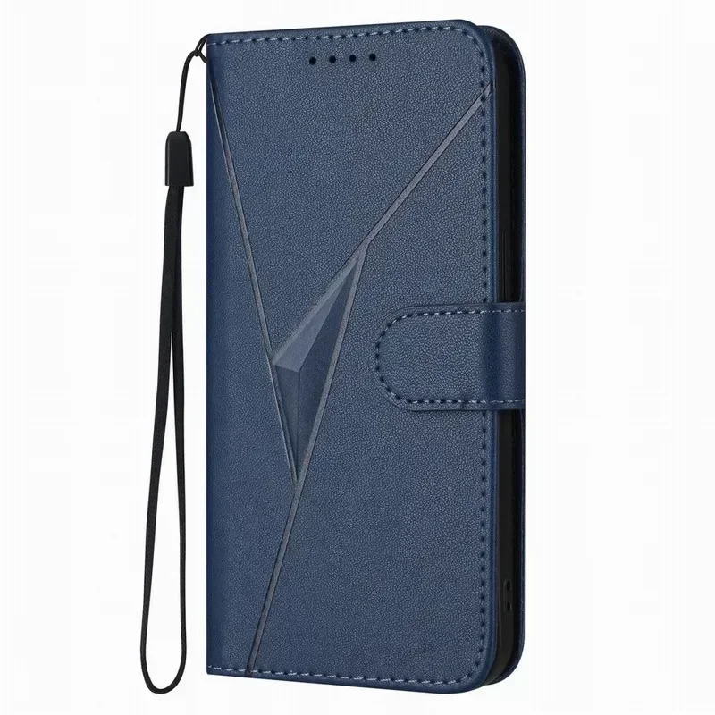 3D Triangle Wallet Phone Cover with Card Slots and Stand Feature #NIB