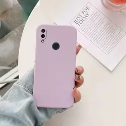 Matte Silicone Shockproof Phone Cover - Square Design for Redmi Note 7 Pro (Purple)