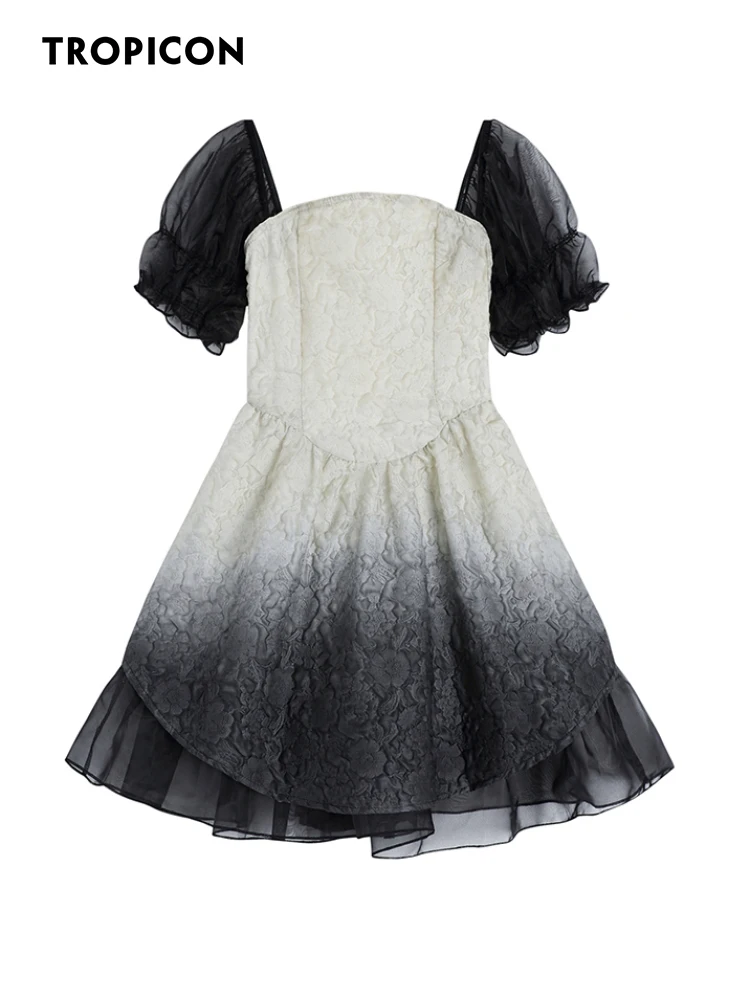 

Платье-корсет женское градиентное, с открытой спиной и пышными рукавами