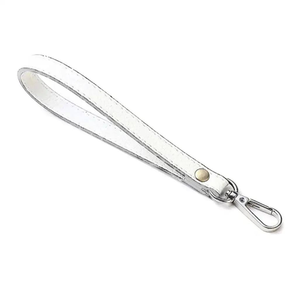 Elegant Silver/Gold PU Leather Wrist Strap – Adjustable Solid Color Purse Handle Replacement Accessory