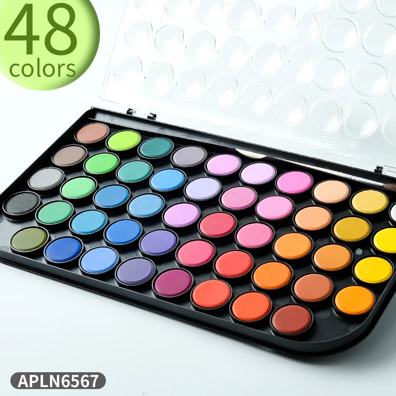 M&G Portable Iron/Plastic box Solid Watercolor 12/28/36/48 Colors Pigment Professional Watercolor Painting Supplie Art Tool Set 6
