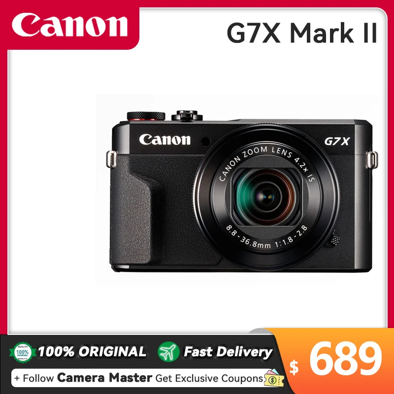 캐논 파워샷 G7 X 마크 II 디지털 카메라 줌 렌즈 키트, 브이로그 4K 비디오 촬영, 자동 초점 전문 사진, 가정 여행