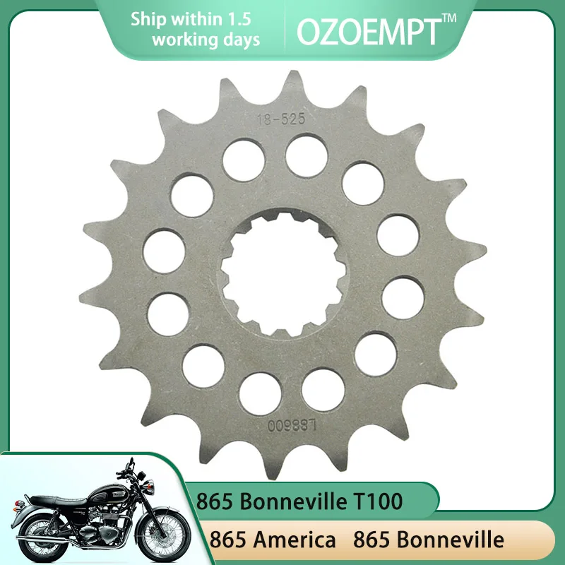 

OZOEMPT 525-18T Motorcycle Front Sprocket Apply to 865 America Bonneville Bonneville Black Bonneville SE Bonneville T100
