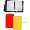 Football Match Referee's Red And Yellow Card Set Football Referee Equipment With Leather Case Record Paper And Whistle 6