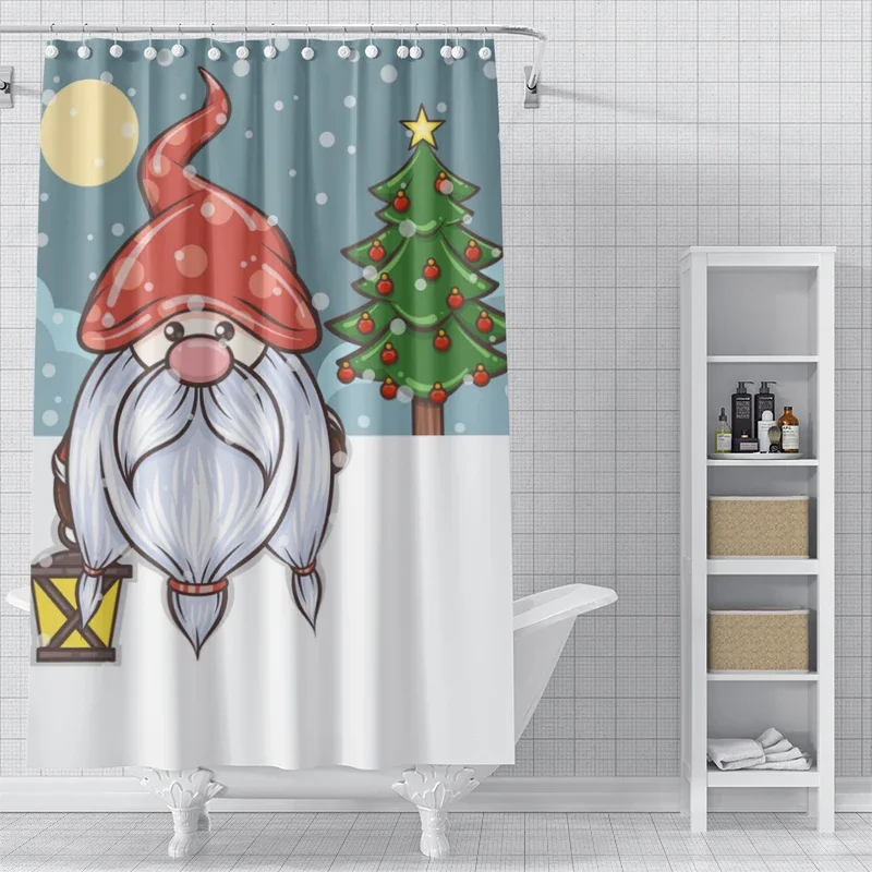 Duschvorhang Mit Schwarzem Bär – Waldtier-Motiv, Wasserdicht, 183x183 Cm, Polyester
