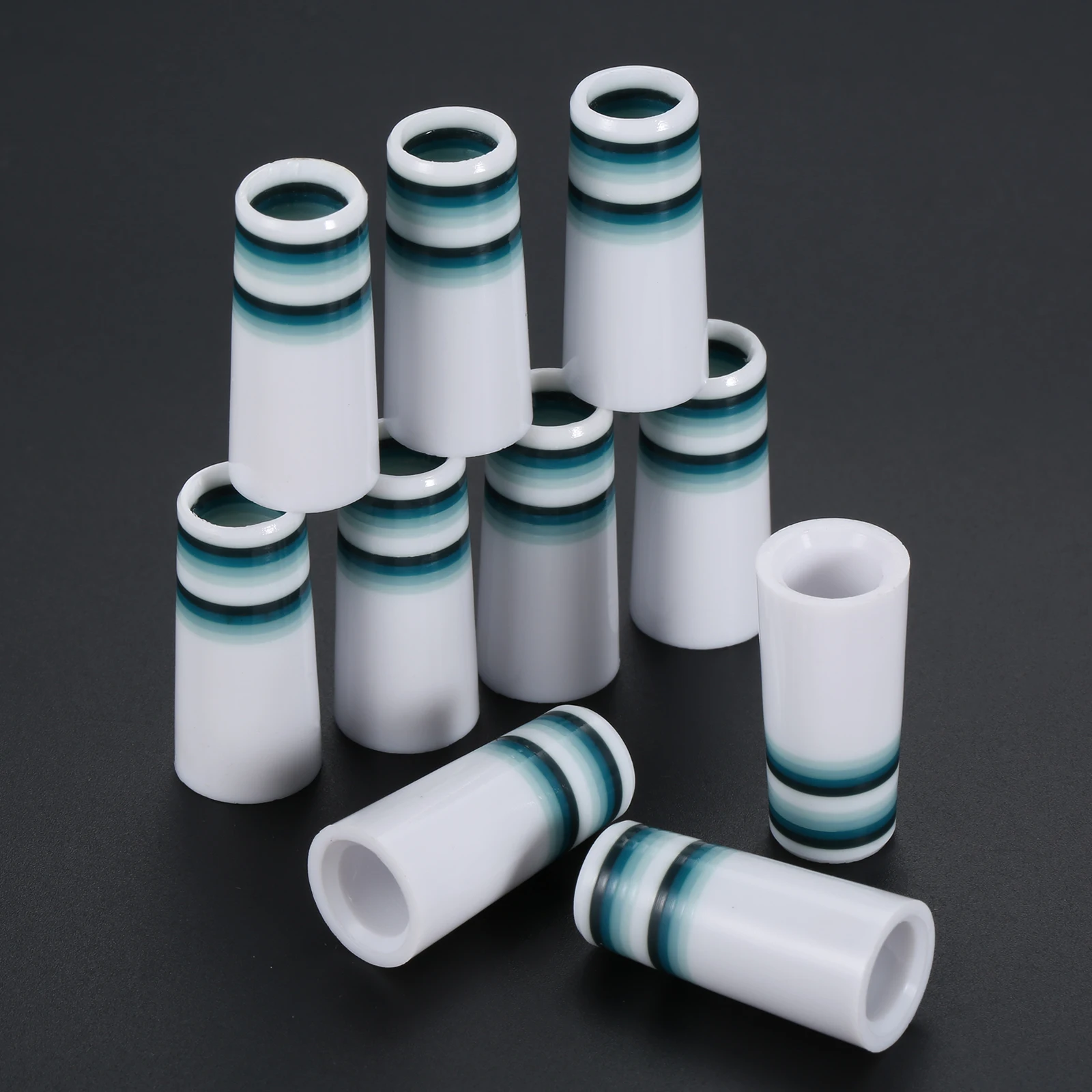 

10Pcs 9.1x30x14mm Plastic Golf Ferrules with Colorful Ring for 0.355 Tip Irons Shaft Golf Club Shafts Sleeve Adapter Replacement
