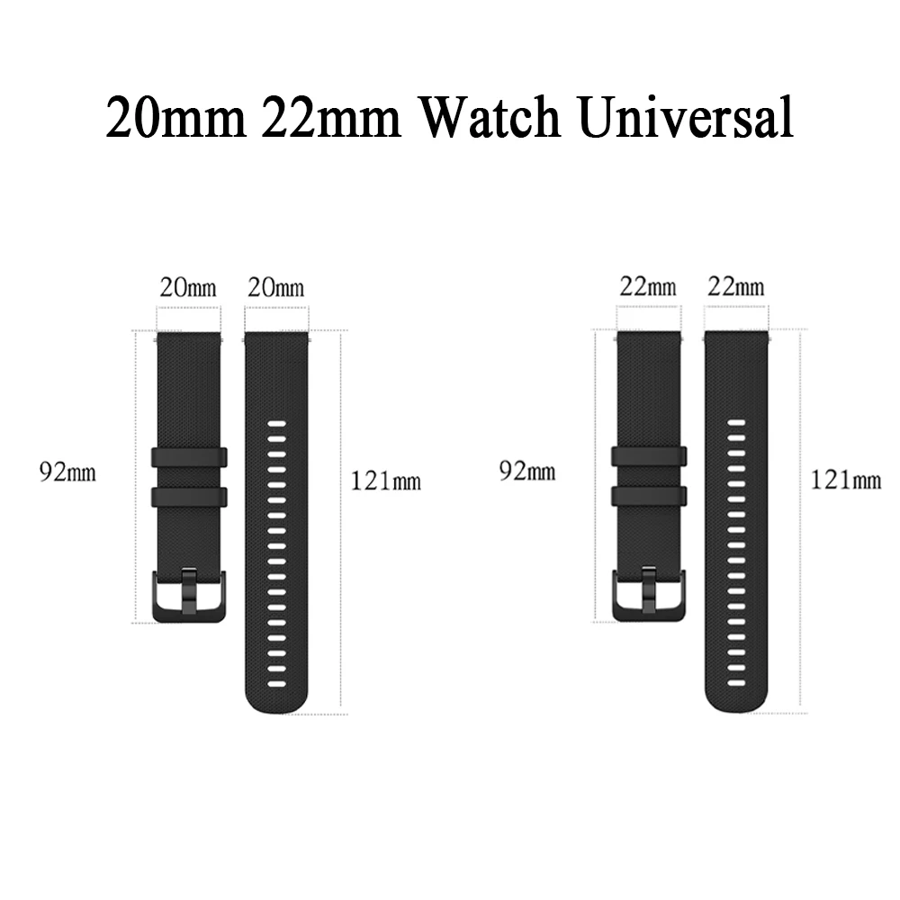 Silicone Sport Strap - Versatile 20/22mm Wristband Bracelet