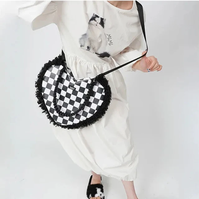 Japanese sweet girl messenger bag fashion kawaii casual shopper bag y2k large-capacity bag zipper High street women shoulder bag 4