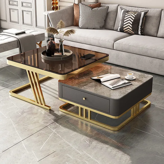 Slate Light Luxury Tea Table Living Room Furniture Small Unit Type