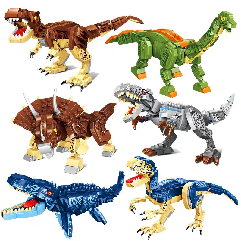 Jurassic World Park Dinosaur Building Block Tyrannosaurus Rex Triceratops Assemblato Modello Mattoni Giocattolo Per Bambini Regalo Moc