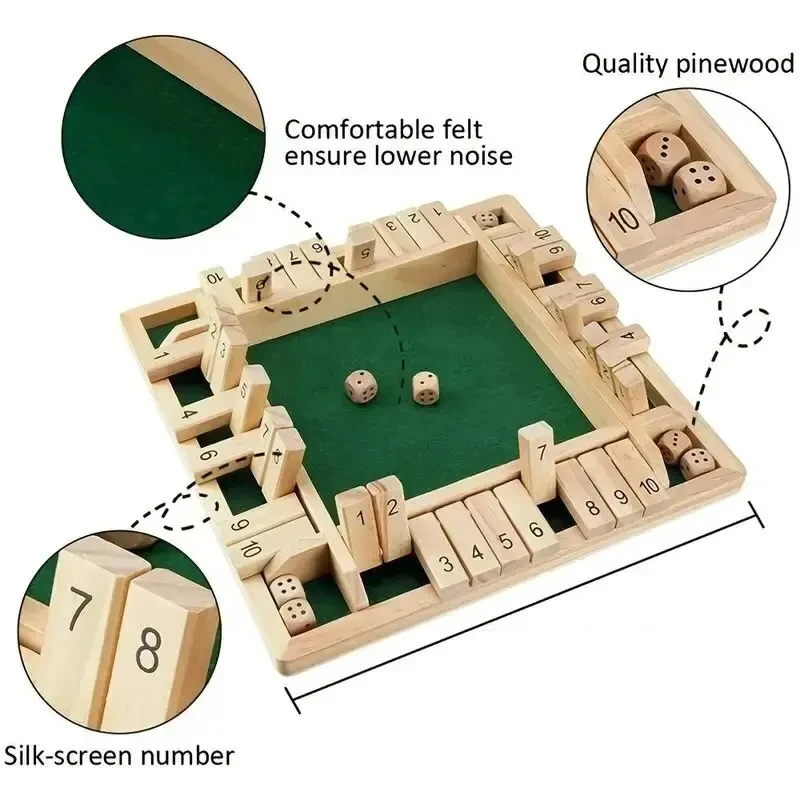 Four sided Board Game Set for Family Adult Party Leisure