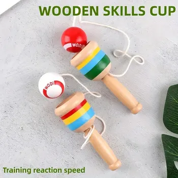 Montessori Wooden Sword Cup Toy 1