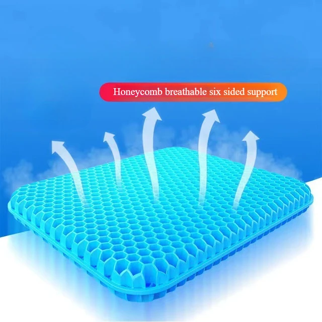 Coussin de siège en Gel, conception respirante en nid d'abeille d'été pour soulager la pression, douleur au coccyx arrière 2