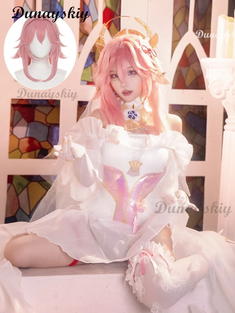 Yae Miko Косплей Костюм невесты игра Genshin impact Косплей DOKIDOKI-R белое Милое Свадебное Платье Yae Miko doujin бабочка