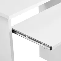 Home Office Wood Computer Desk with Keyboard Tray and Drawers, Students Writing Table with Storage Drawers & Hutch, 6