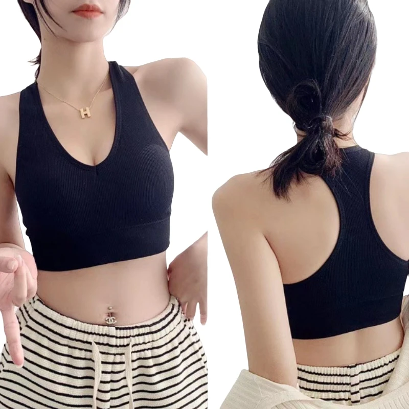 2Pcs/Set Seamless Bras For Women Sports Padded Seamless Underwear Y-Shaped Back Wireless Bra Breathable Lingerie 3