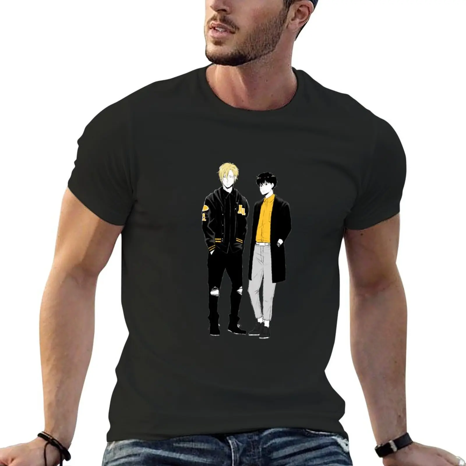 

Banana Fish - Ash and Eiji T-Shirt graphic t shirt vintage quick drying aesthetic clothes Men's clothing