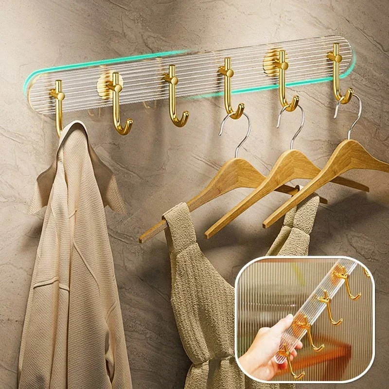 Acrylic Wall Hooks Adhesive Wall Organizer Hook Gold Shower Hooks