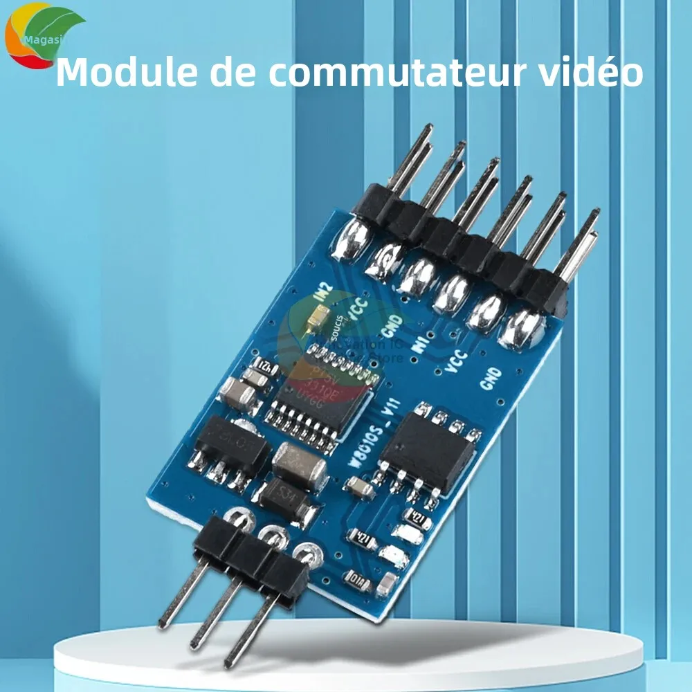 Module de commutation vidéo 3 entrées 1 sortie pour drone FPV avec boîtier ouvert, circuit imprimé visible