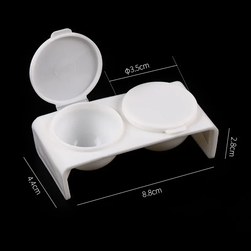 2Pcs Acrylic Liquid Dappen Dish Twin Cup Nail Art Pigment Holder for Monomer Nail Brushes Washing Manicure Tool