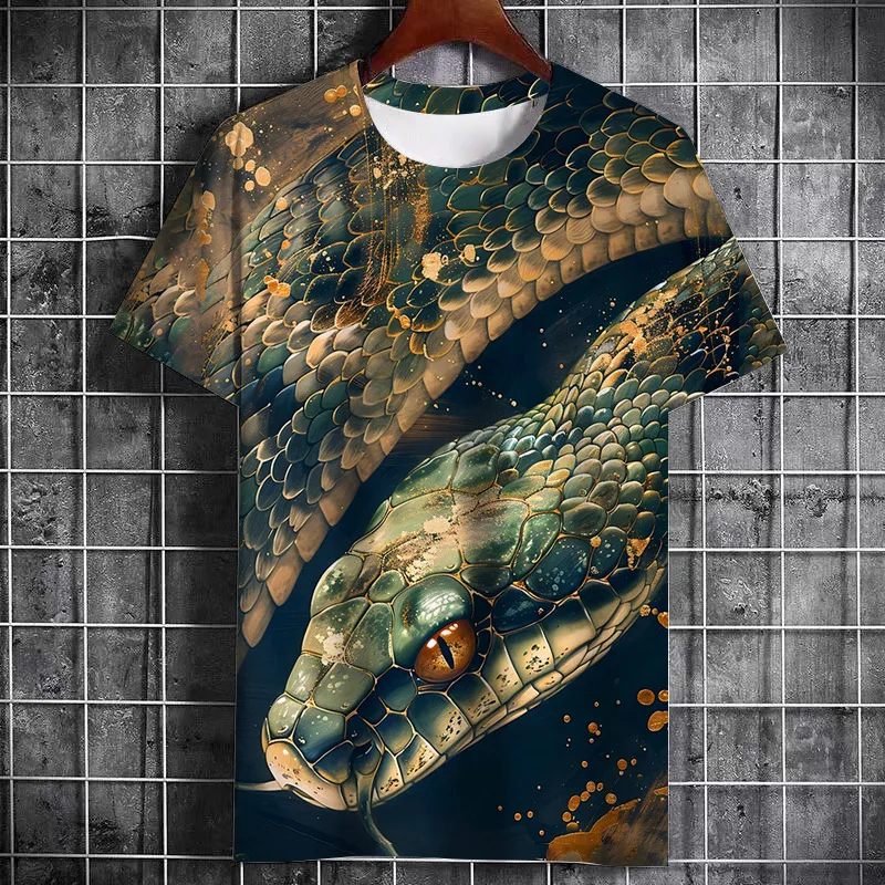 Snake Graphic 3D Print Short Sleeve T Shirt