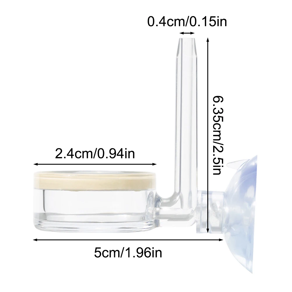 Diffuser for Aquarium Plants Clear CO2 Atomizer with Suction Cup