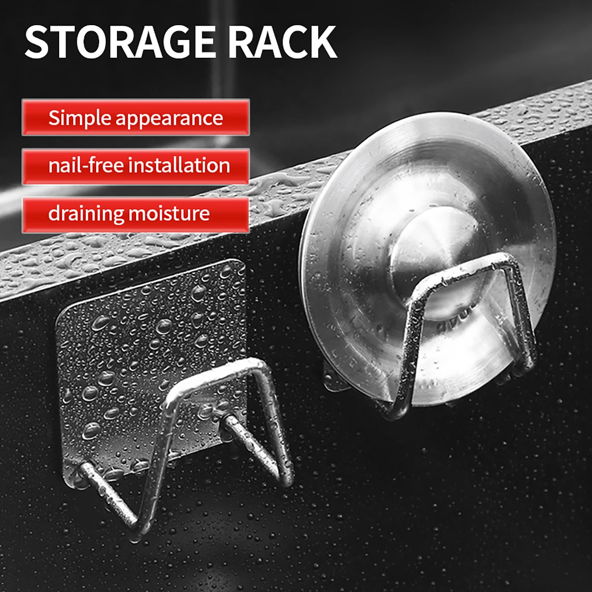 Space Saving Kitchen Stainless Steel Storage Hooks Nail-Free Installation for Hanging Cutting Boards and Pot Lids