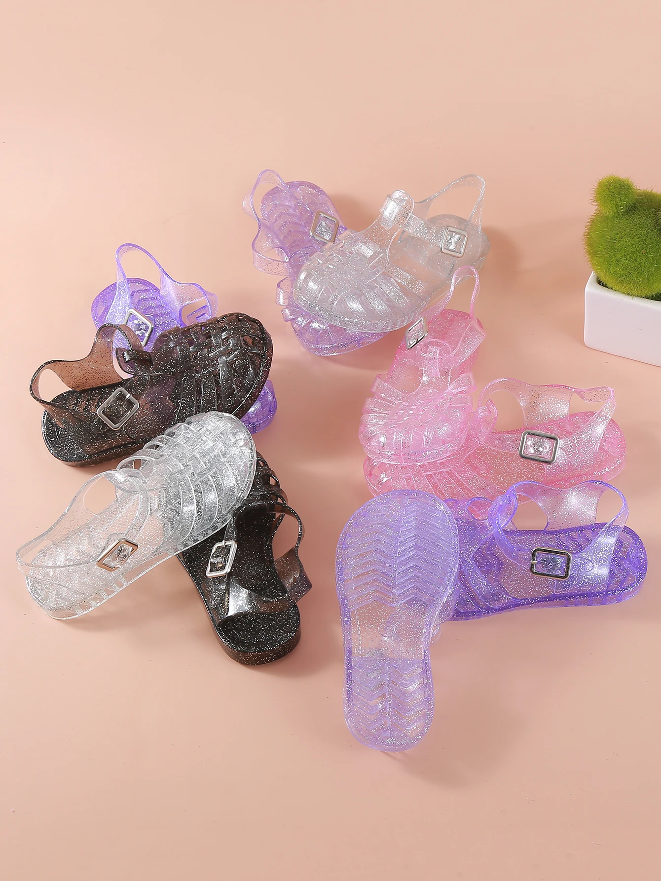 Baby Shoes kids shoes children sandals kids sandals beach shoes Children's Sandals Jelly Shoes PVC Princess Shoes Summer Girls Hollow Toe Sandals Low-cut Roman Non-Slip Soft Soles