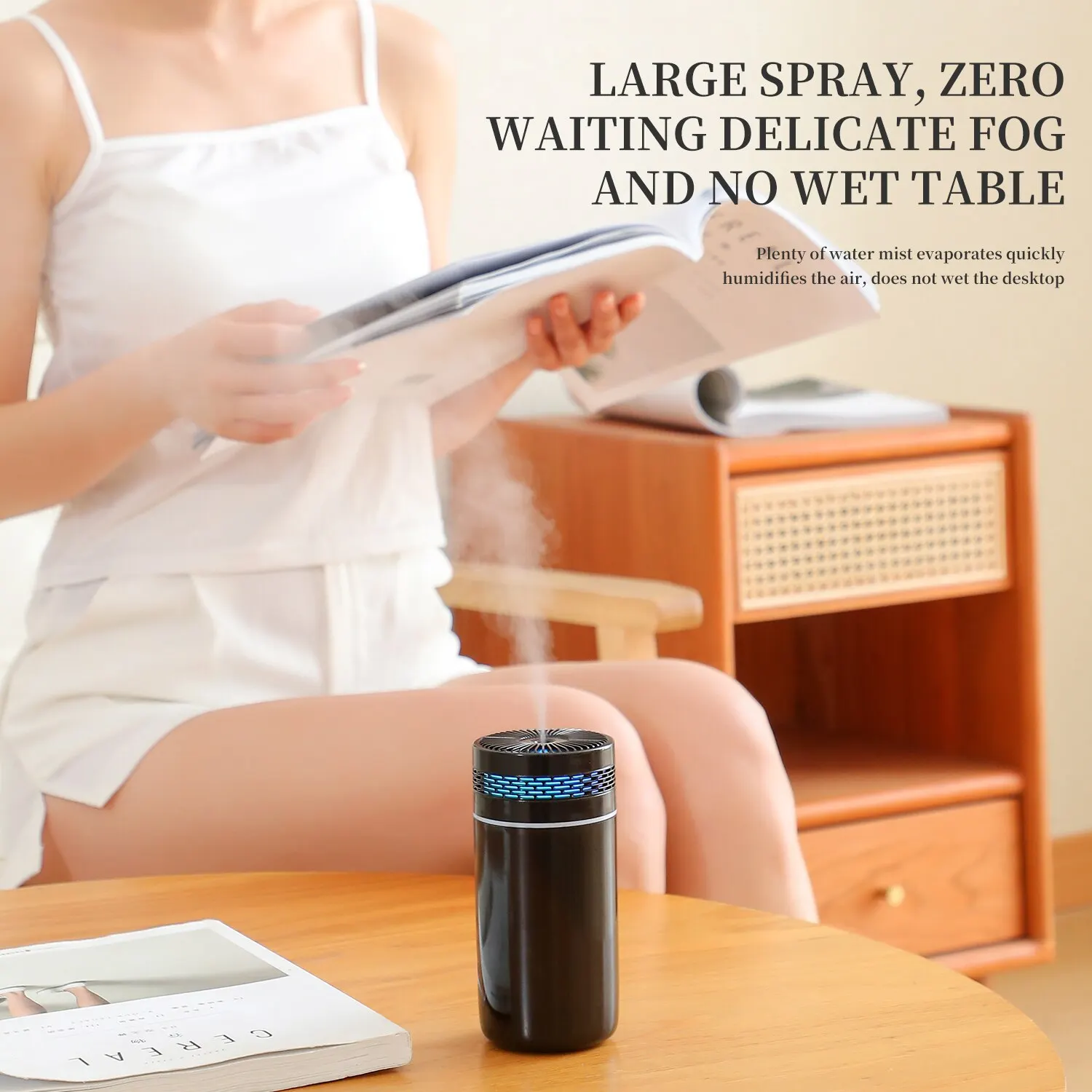 250ML Car Air Humidifier Portable Mini Spray Mist Humidifier with LED Light USB Powered Essential Oil Difffor Bedroom and Travel 4