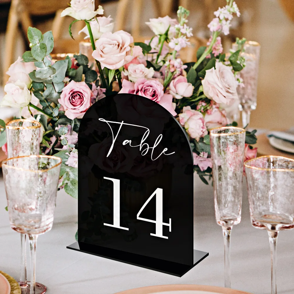 Acrylic Digital Table Label Acrylic Table Plate Wedding Number Plate Dining Diy Personalized Seat Plate wedding table numbers acrylic sign holders
