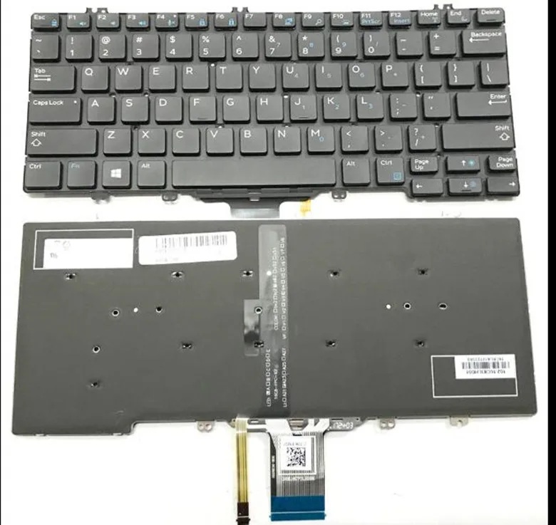 

Новинка для Dell Latitude 13 7370 E7370 клавиатура с подсветкой NSK-LZABC KTYW0