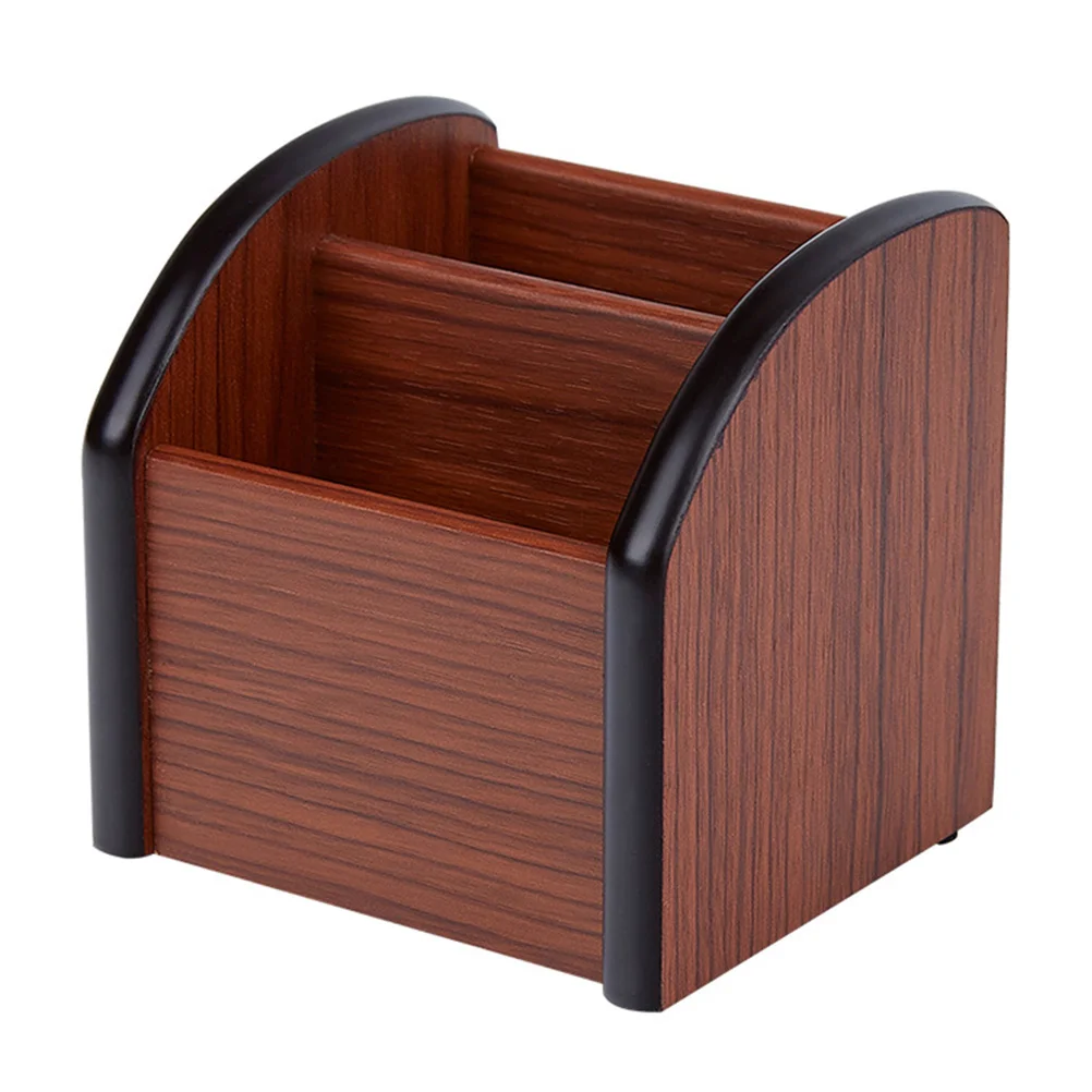 

Storage Box Make up Wooden Bucket Office Nice Holder Desktop Organizer Pen Household