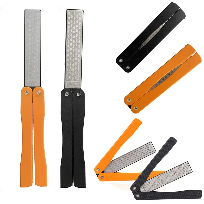 

1pc Portable Knife Sharpener Folding Double-sided Knife Scissors Sharpening Stone Kitchen Outdoor Diamond Knife Sharpening Tool