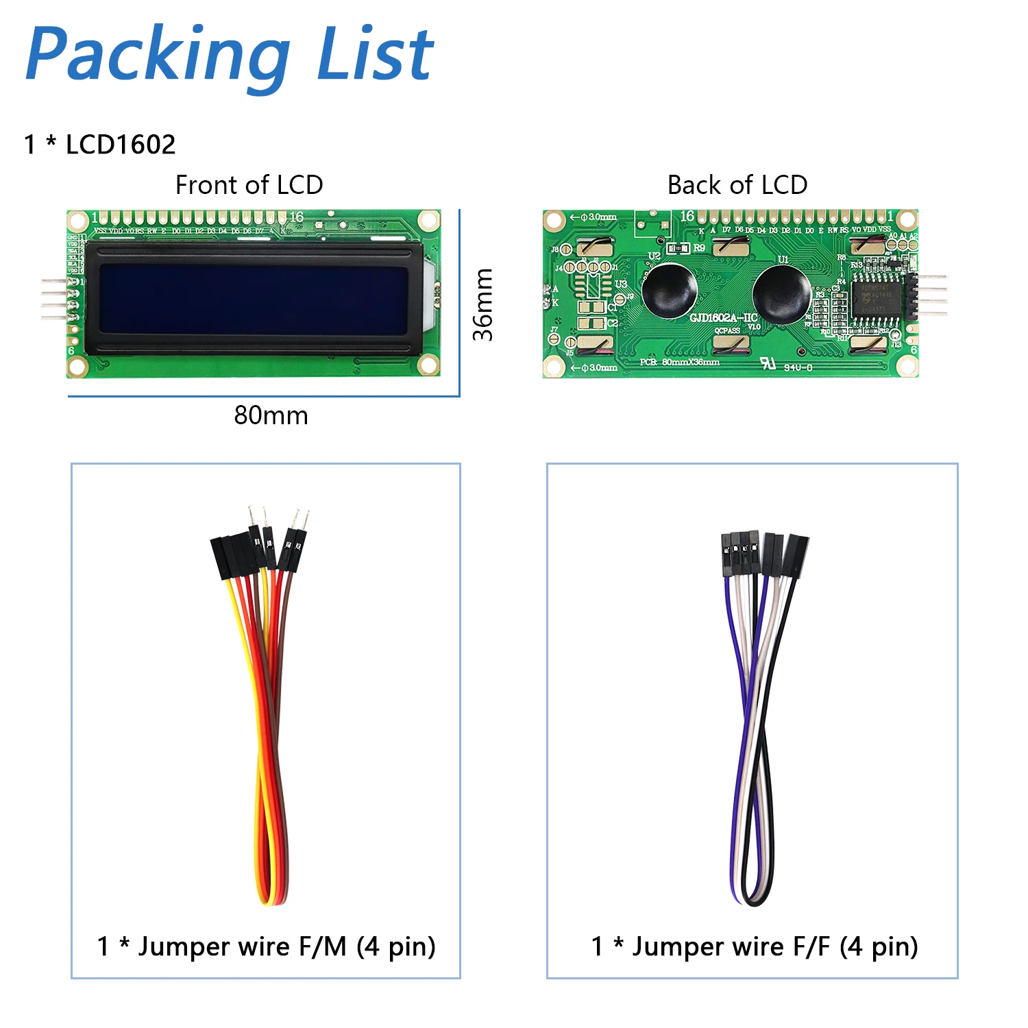 Freenove I2C LCD 1602 2004 , IIC TWI , Ƶ̳    ESP32 ESP8266  ȣȯ 