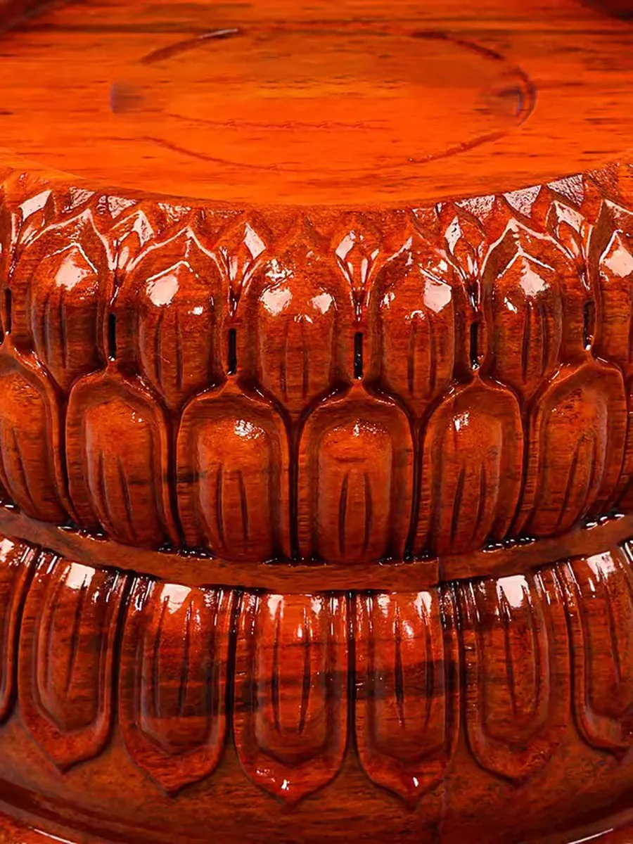 Solid Wood Buddha Statue Base, Guanyin Bodhisattva Lotus Pedestal, offering Wooden Ornaments for Buddha, incense Burner