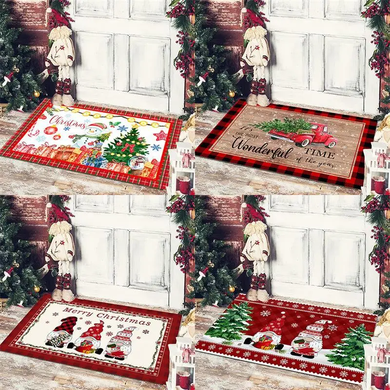 Christmas Floor Mat Entrance Doormat Bedroom Bath Toilet Anti Slip Carpet 2023 Merry Christmas Decoration for Home New Year Gift