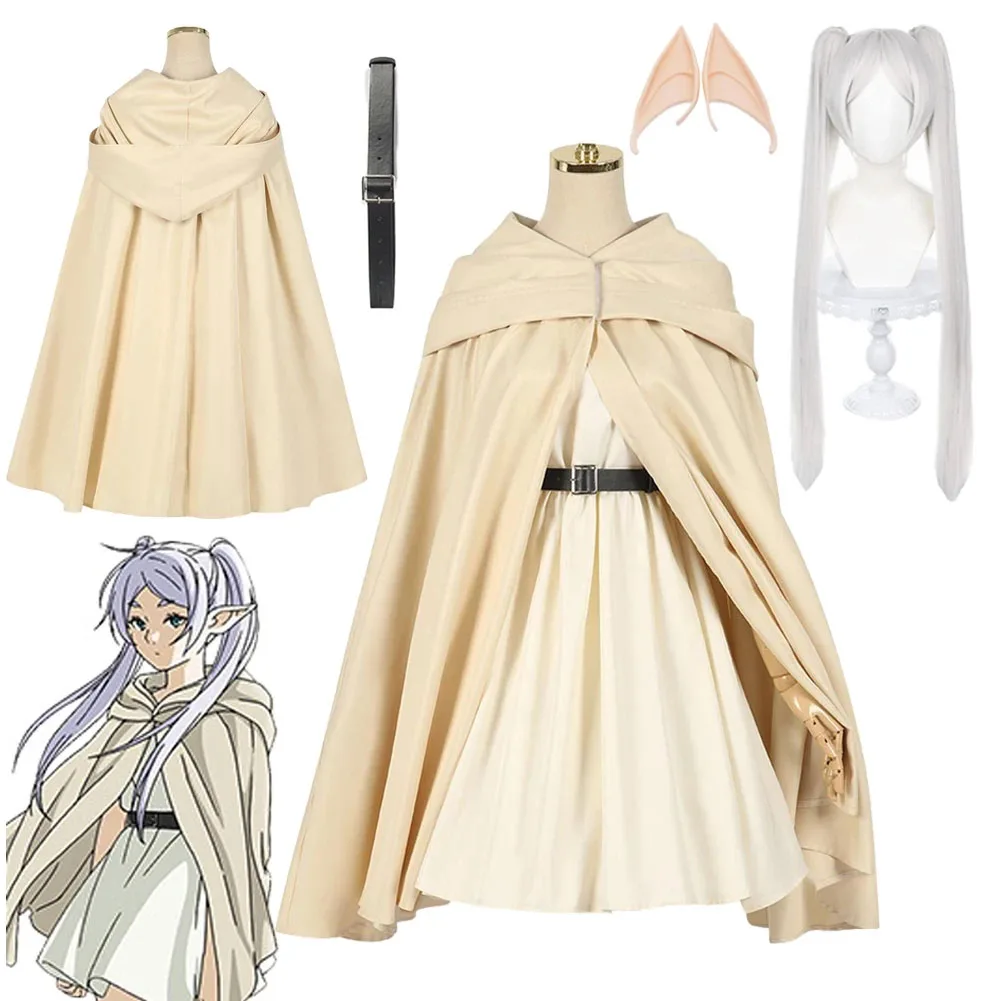 

Female Frieren Cosplay Fantasia Nude Dress Cloak Anime Sousou No Frieren Costume Disguise Adult Women Roleplay Fantasy Outfits