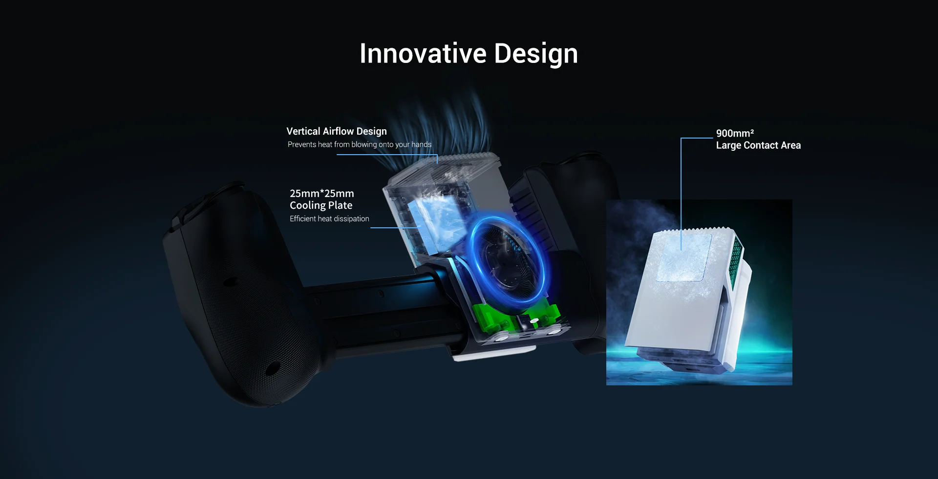 GameSir FX5 Lite Cooler Wired Controller Cooler FX5 Wireless Cooler for GameSir X5 Lite Controllers With Three Cooling Modes