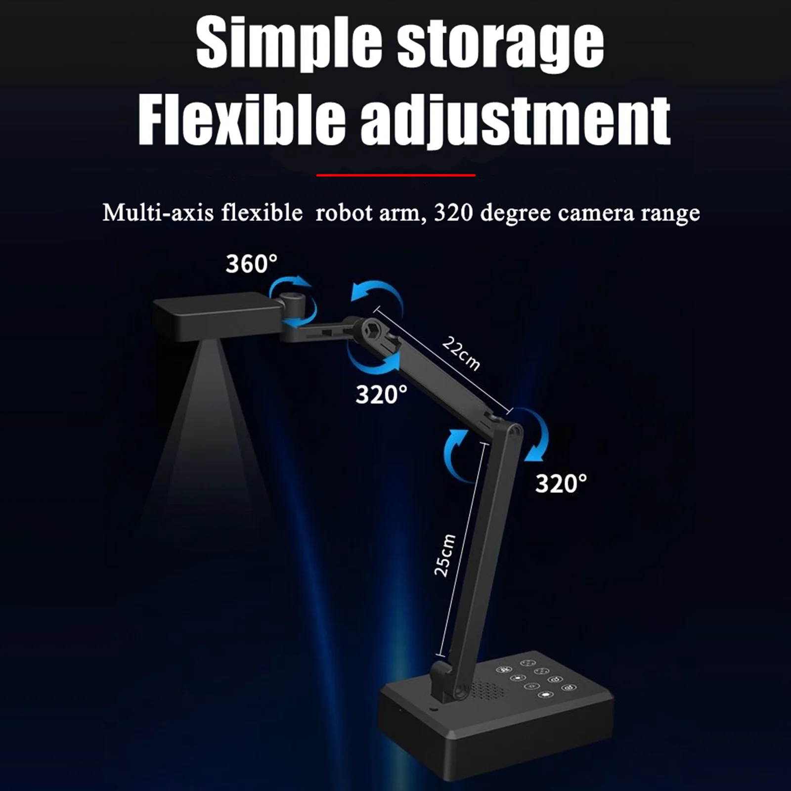 4K USB Document Camera & 16MP Webcam with LED Light and Mic Up to 30fps Auto Focus for Live Web Conferencing Remote Teaching document camera scanner