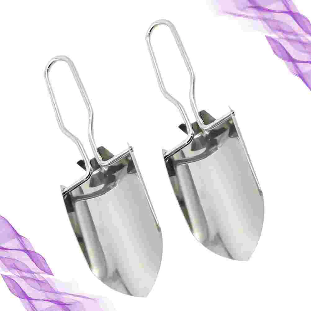 2pcs Outdoor Garden Spatula Stainless Steel Folding Agricultural Planting Flowers Tools Gardening
