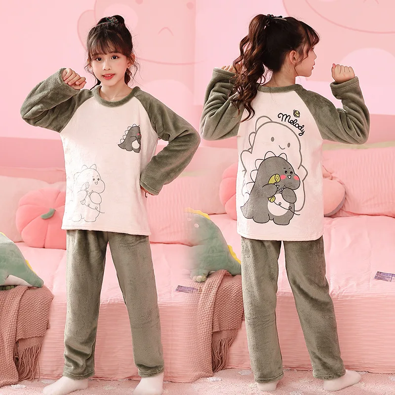 thumbnail image 1 of Conjunto de pijama de franela para niños de Sanrio, Hello Kitty Cinnamoroll, ropa de dormir de invierno gruesa, pantalones para niños, ropa de estar por casa navideña para niñas, 1 of 5