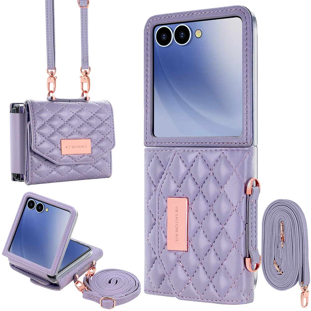 Luxury Soft PU Leather Wallet Phone Case with Crossbody Strap - Durable Protective Cover