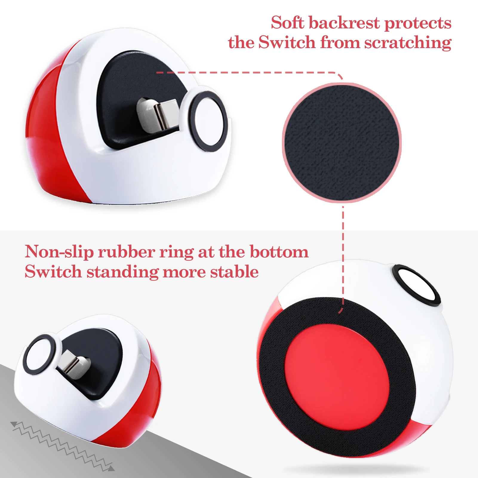 SIWIQU Portable Tiny Charging Stand For Nintendo Switch/Switch Lite/Switch OLED,Type-C Port Switch Game Accessorie,No Projection