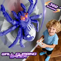 RC Wall-Climbing Spider Toy for Kids Electric Remote-Controlled Realistic Reptile Model - Creative Prank Toy Fun Gift for Kids