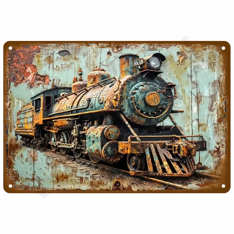 Retro Tin Sign Wall Art - Vintage Aesthetic Metal Plate Decor