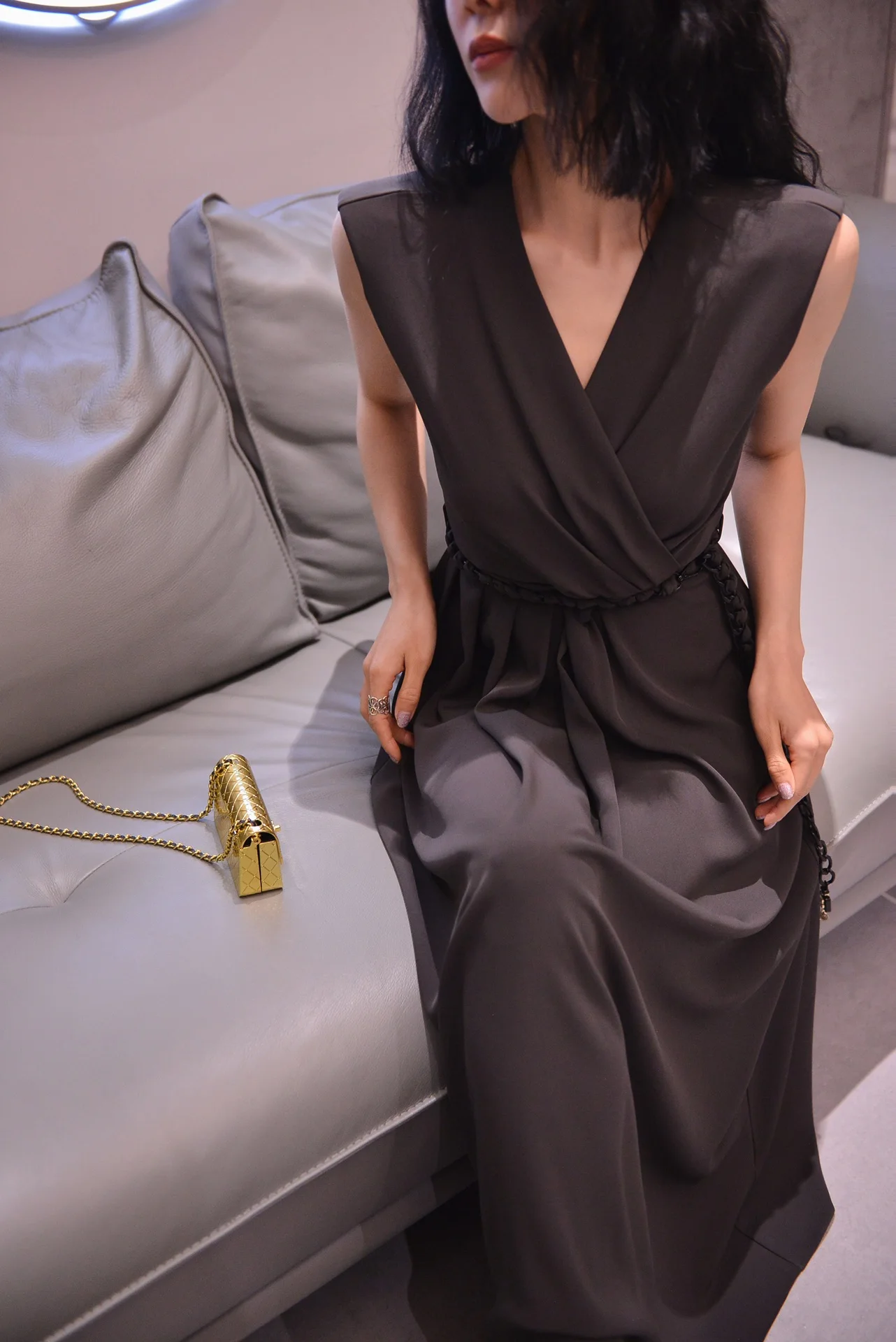 

2023 Spring/Summer Fashion New Women's Clothing Short Sleeve V-neck Dress 0730