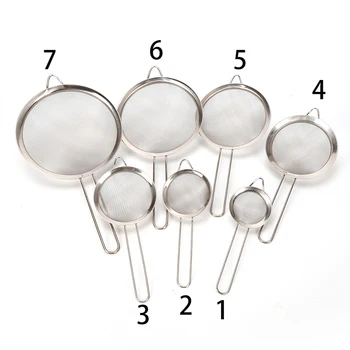 New 7/8/10/12/14/16/18/20/22cm Kitchen Stainless Steel  Optional Flour Tea Strainer Mesh Colander Sieve Filter Sifter